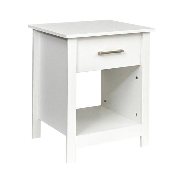 Unbranded 19.9 in. W x 17.6 in. D x 23.9 in. H White Linen Cabinet with Drawer and Open Shelf