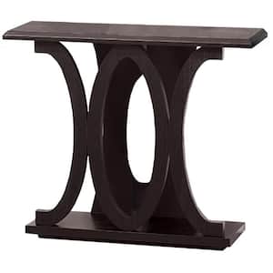 40 in. Red Cocoa Standard Rectangle Composite Console Table with Base Shelf