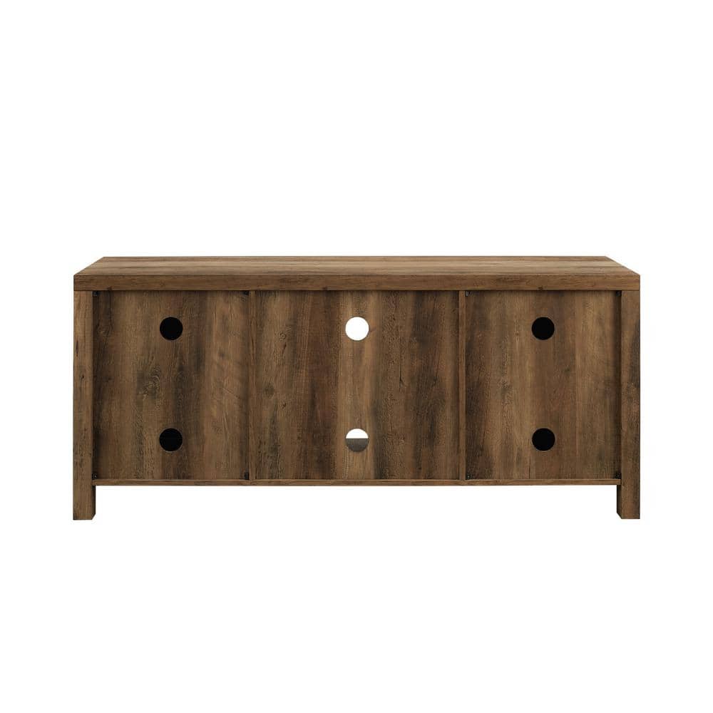 Rustic Oak 58" Modern Farmhouse Barn Door Media Console