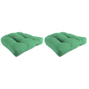 18 in. L x 18 in. W x 4 in. T Outdoor Square Wicker Seat Cushion in Harlow Dill (2-Pack)