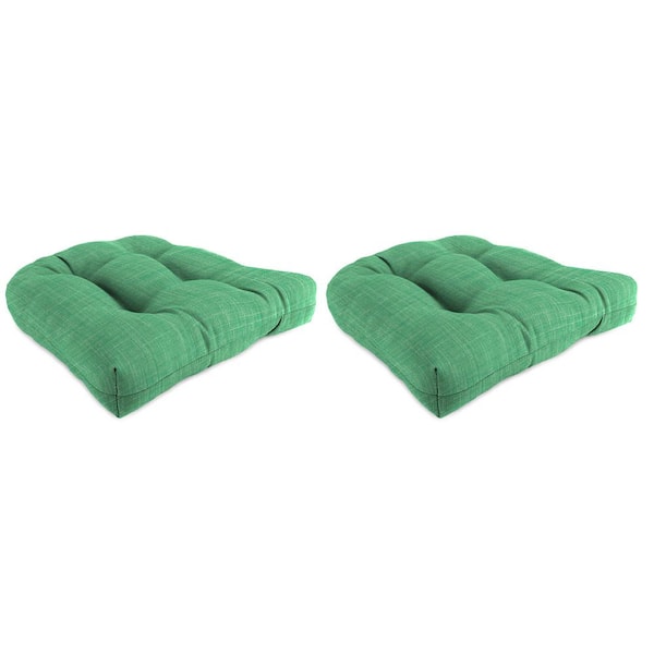 Jordan Manufacturing 18 in. L x 18 in. W x 4 in. T Outdoor Square Wicker Seat Cushion in Harlow Dill (2-Pack)