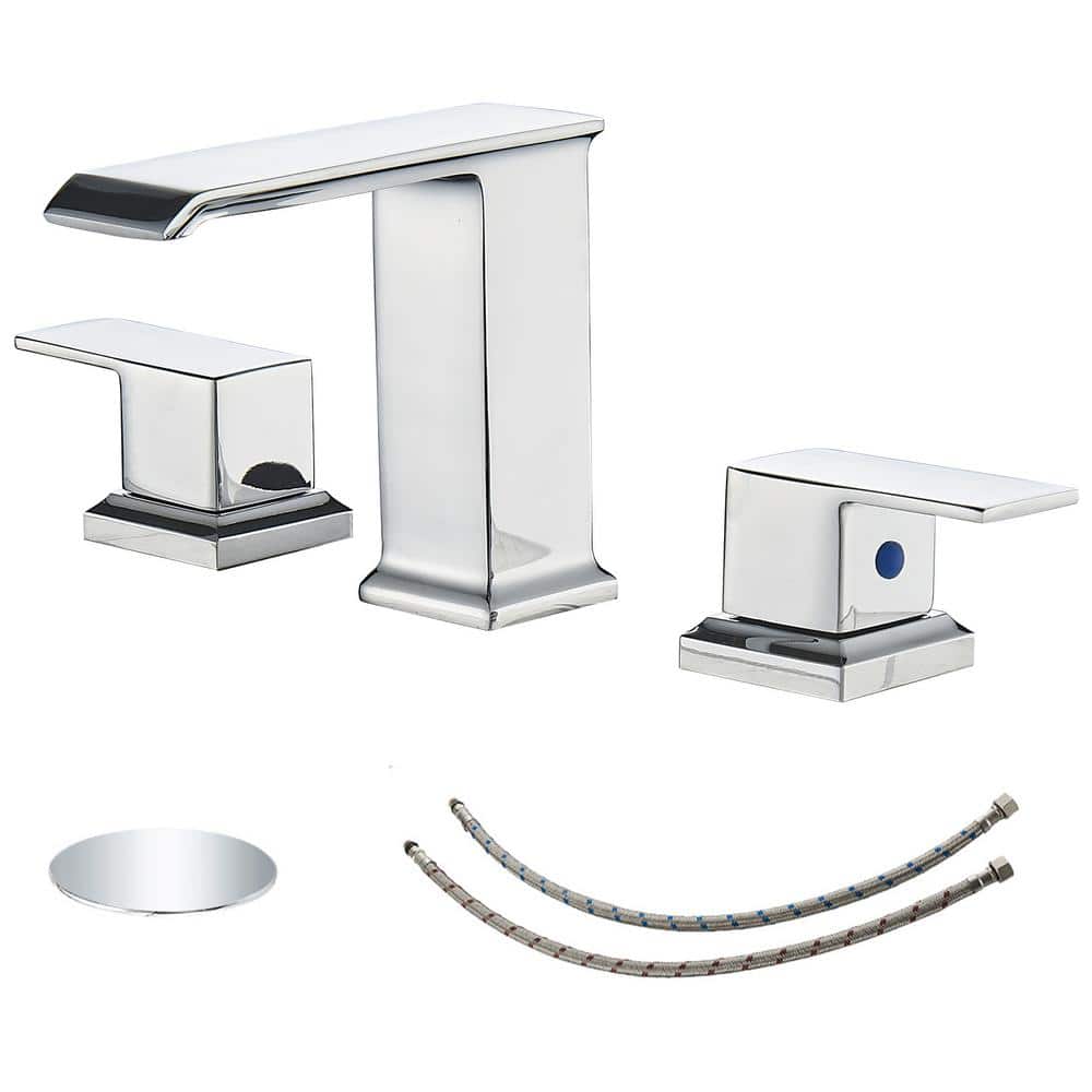 8 in. Widespread 2-Handle Bathroom Faucet with Pop-up Drain Assembly in Pol