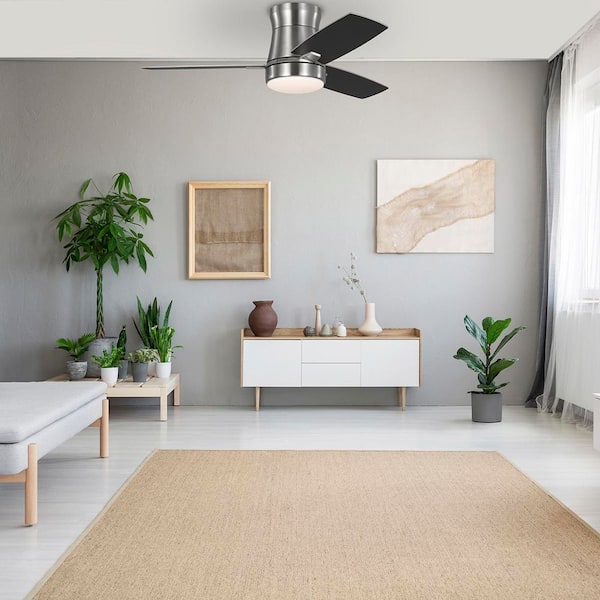 Display 42 in. Bellport LED Ceiling Fan Brushed Nickel