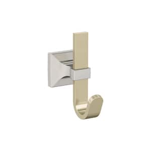 Burbank 3-15/16 in. L Golden Champagne/Satin Nickel Single Prong Wall Hook