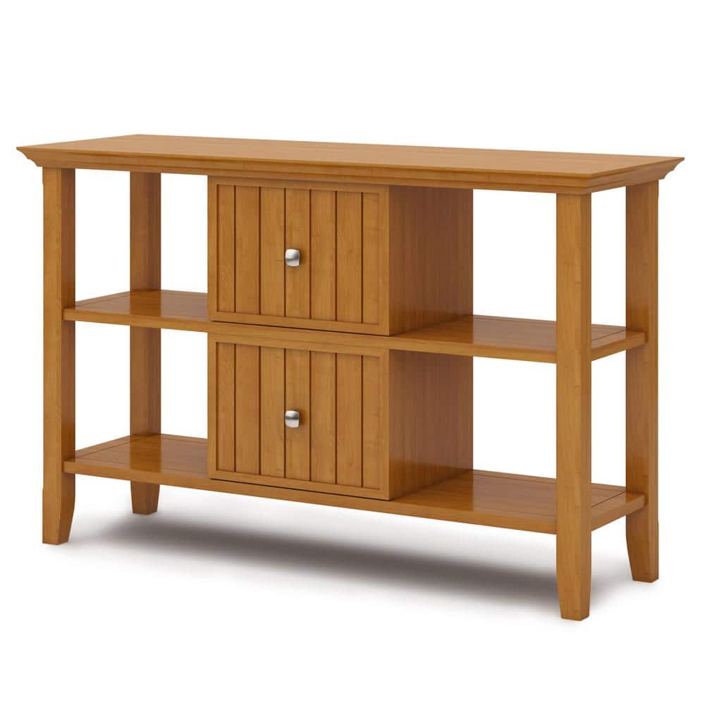 Acadian Light Golden Brown Solid Wood Console with Storage