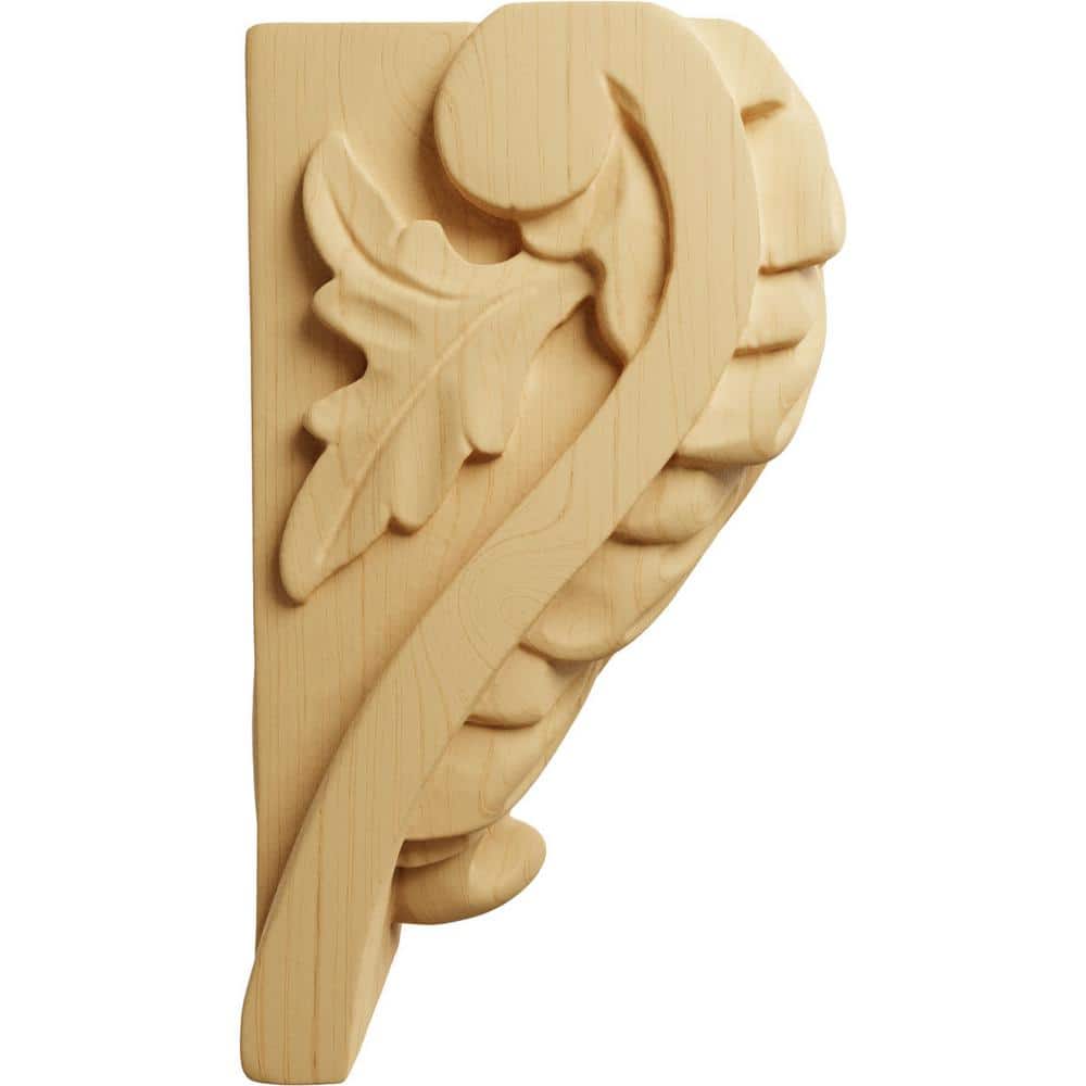 Small Alder Acanthus Leaf Block Wood Corbel