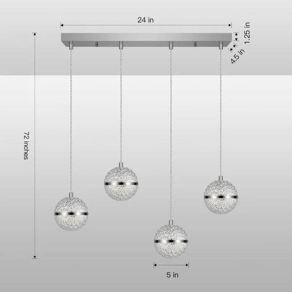 Lightania 20-Watt 4 lights Chrome Ball intergrated LED