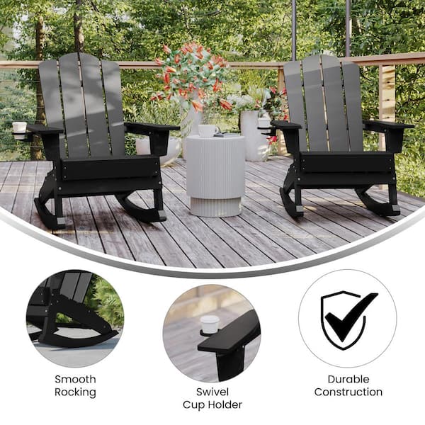 Black composite 2024 rocking chairs