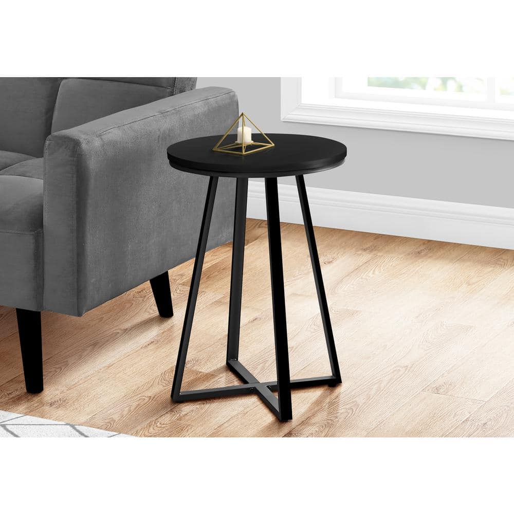 15.75 in. Black Round Particle Board End Table