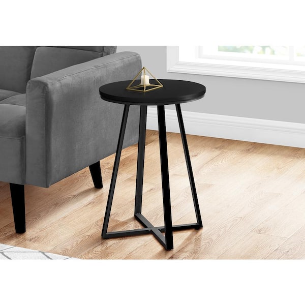 Unbranded 15.75 in. Black Round Particle Board End Table