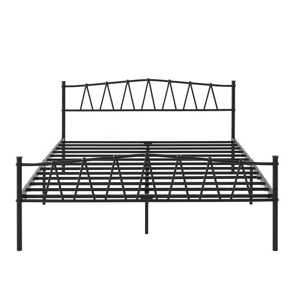 VECELO Bed Frame With Storage, Black Metal Frame, 54"W, Full Size ...