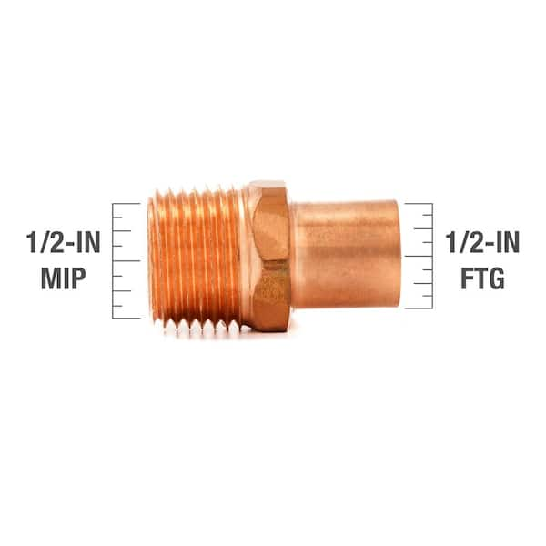 Everbilt 1/2 in. Copper Pressure Cup X MPT Adapter Fitting Pro