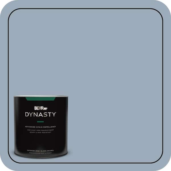 BEHR DYNASTY 1 qt. #570F-4 Blue Willow Semi-Gloss Enamel Interior Stain-Blocking Paint and Primer