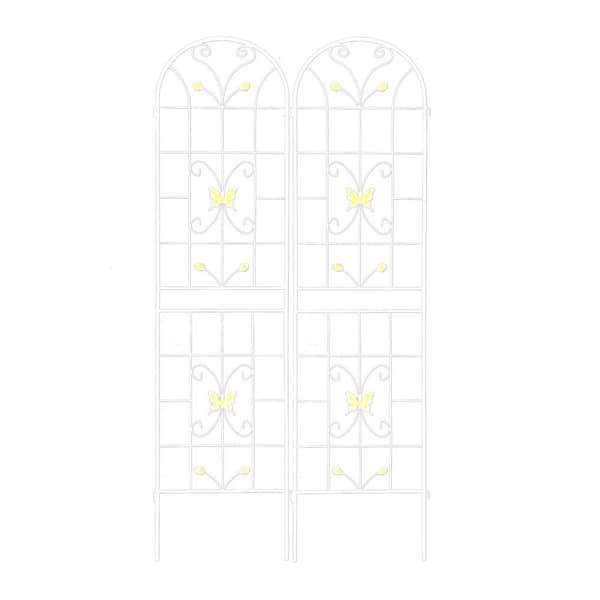 86.7 in. x 19.7 in. White Metal Rustproof Outdoor Garden Trellis (4-Pack)