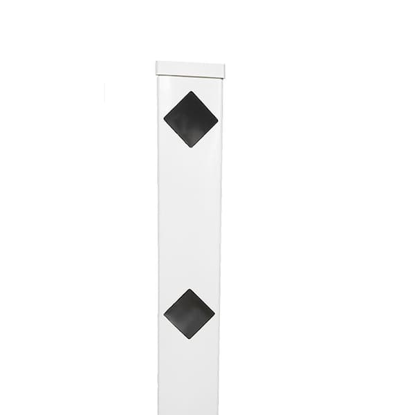 Weatherables Diamond 5 in. x 5 in. x 6 ft. White Vinyl Fence End Post