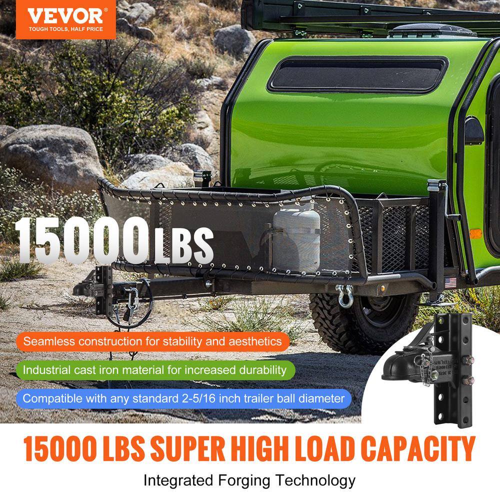 Heavy-Duty Black Adjustable Trailer Coupler with Channel Bracket