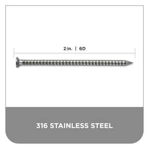 2 in. 6D 316 Stainless Steel Ring Shank Siding Nail 1 lb. (237-Count)