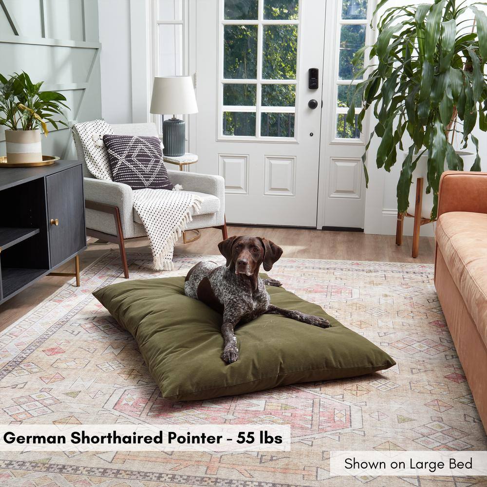 Large Sage Green Corduroy Reversible Dog Bed
