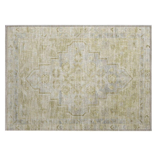 Chantille Machine Washable Indoor/Outdoor Abstract ACN1918 Gold 2 ft. x 3 ft. Accent Rug