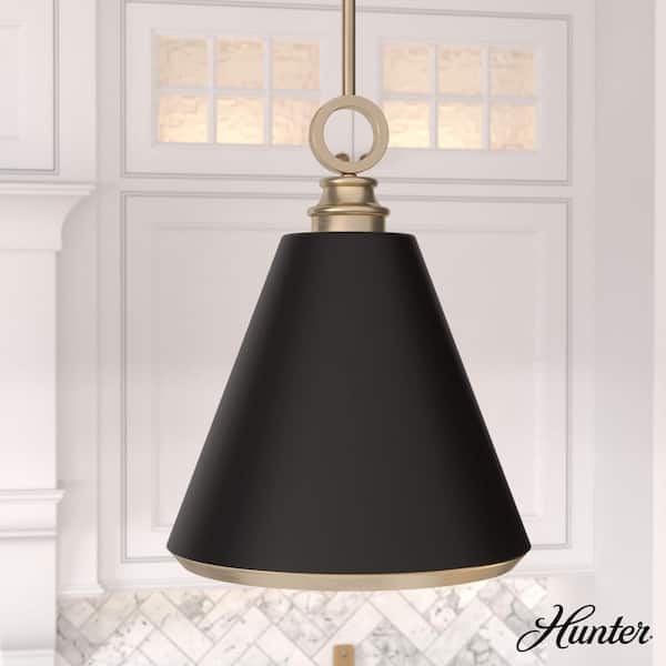 Hunter Klein 3-Light Alturas Gold Transitional Cone LED Medium Hanging Kitchen Island Light