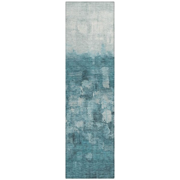 Chantille Machine Washable Indoor/Outdoor Abstract ACN2119 Teal 2 ft. 3 in. x 7 ft. 6 in. Runner Rug