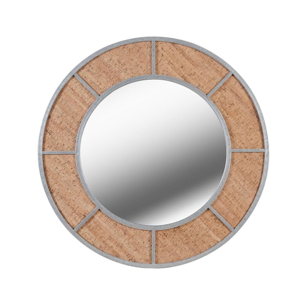 Manor Brook Medium Oval Silver Modern Mirror (30 in. H x 30 in. W)