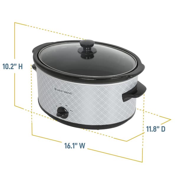 West Bend 6 Qt. Silver Slow Cooker SCWB6QPTSV13 - The Home Depot