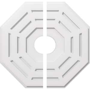 1 in. P X 9-1/2 in. C X 24 in. OD X 5 in. ID Westin Architectural Grade PVC Contemporary Ceiling Medallion, Two Piece