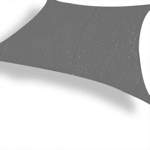 10 ft. x 10 ft. Charcoal Rectangle Waterproof Sun Shade Sail with UV Protection for Backyard, Patio, Deck