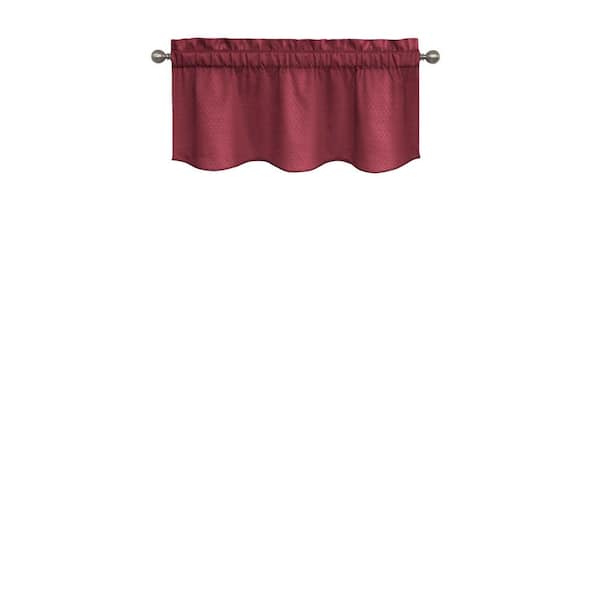 Eclipse Canova Thermaback Burgundy Solid Polyester 42 in. W x 21 in. L Room Darkening Single Rod Pocket Valance