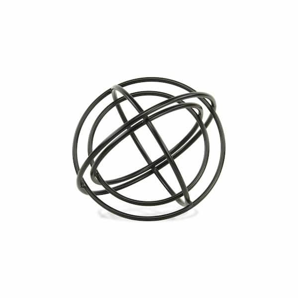 HomeRoots 10 in. Black Metal Abstract Hand Painted Specialty Sculpture