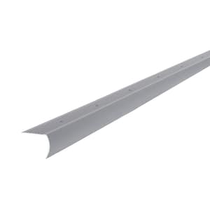 1-1/8 in. x 144 in. Aluminum Satin Silver Brushed Stair Edging