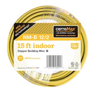 15 ft. 12/2 Yellow Solid CerroMax SLiPWire Copper NM-B Wire