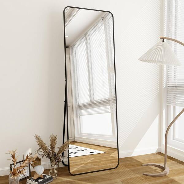 XRAMFY 20 in. W x 64 in. H Rectangular Modern Black Aluminum Alloy