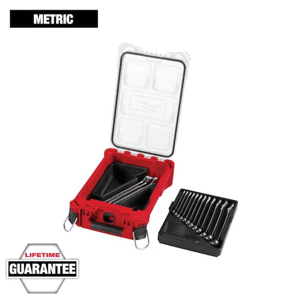 Milwaukee Metric Combination Wrench Set with PACKOUT Compact Organizer ...