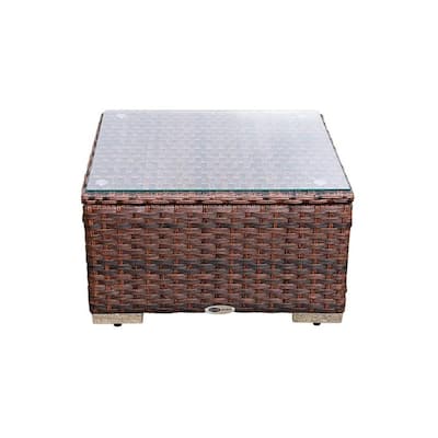 Rattan Wicker Outdoor Coffee Table in Brown