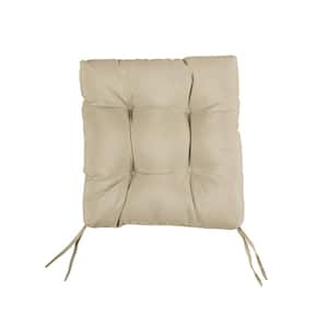 Tan Tufted Chair Cushion Square Back 19 x 19 x 3
