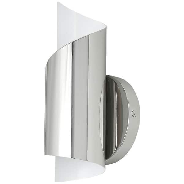1 Light 9.75 in. Polished Nickel Steel Swirl Decorative Wall Sconce with G9 Base Socket and No Bulb Included