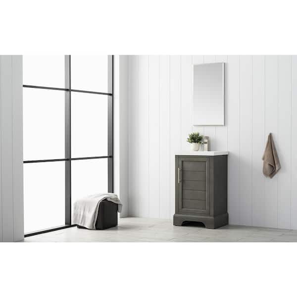 Vanity Art Vannes 20 in. W x 16 in. D x 34.5 in. H Bathroom Vanity in Silver Grey with Ceramic Top