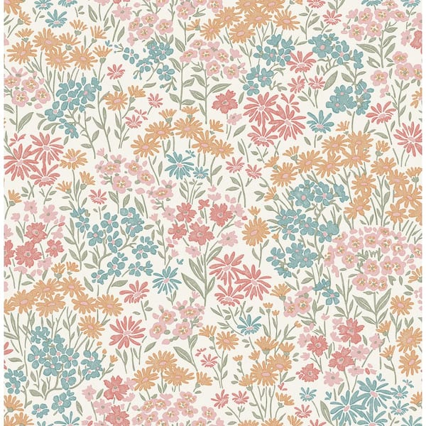 Pink Ditsy Multi Daisies Wallpaper Sample
