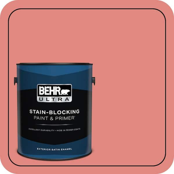 BEHR ULTRA 1 gal. #170D-5 Mellow Coral Satin Enamel Exterior Paint & Primer