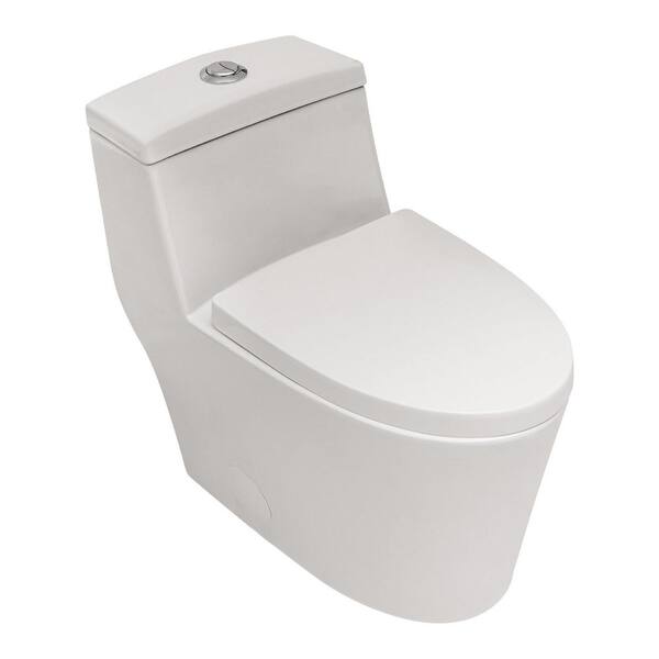 RAINLEX 12 in. Rough-In 1-Piece 1.6/1.1 GPF Dual Flush Elongated Toilet in White Seat Included