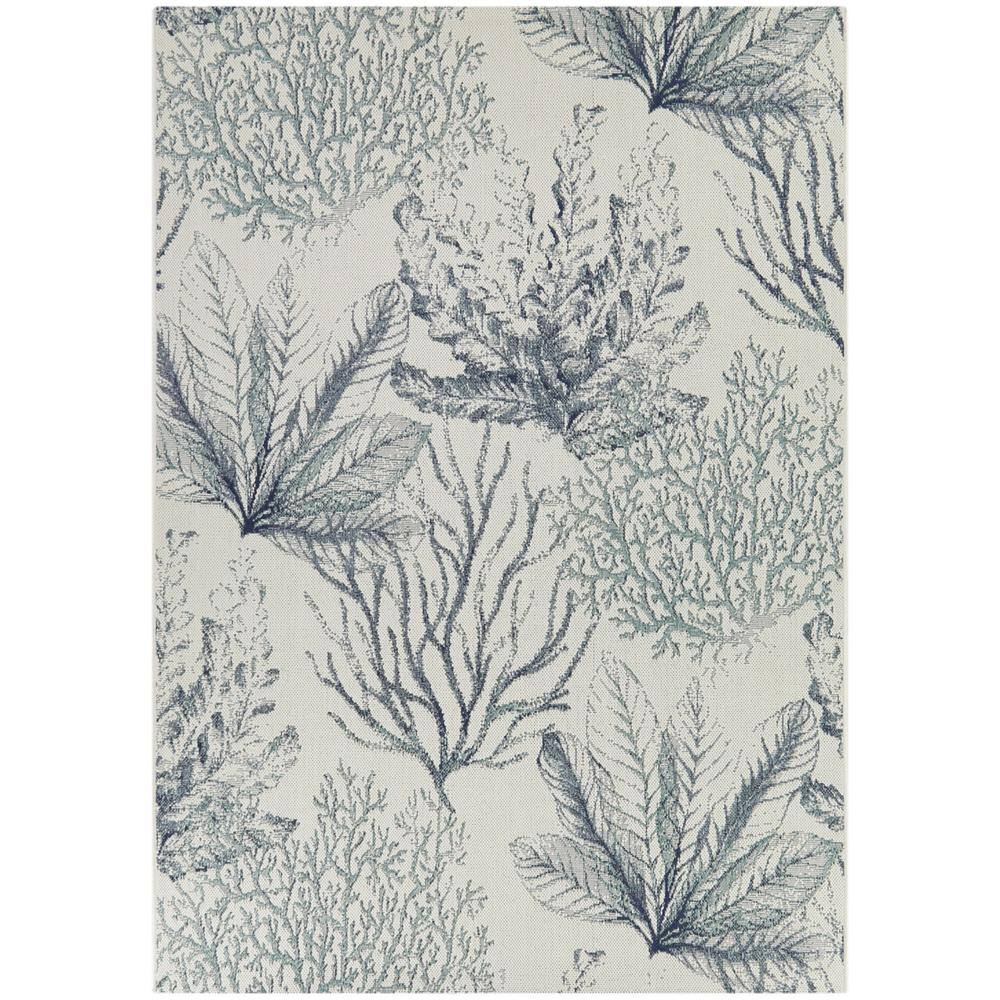 BALTA Florbela Dark Blue 8 ft. x 10 ft. Coral Reef Indoor/Outdoor Area Rug 3116861 The Home Depot