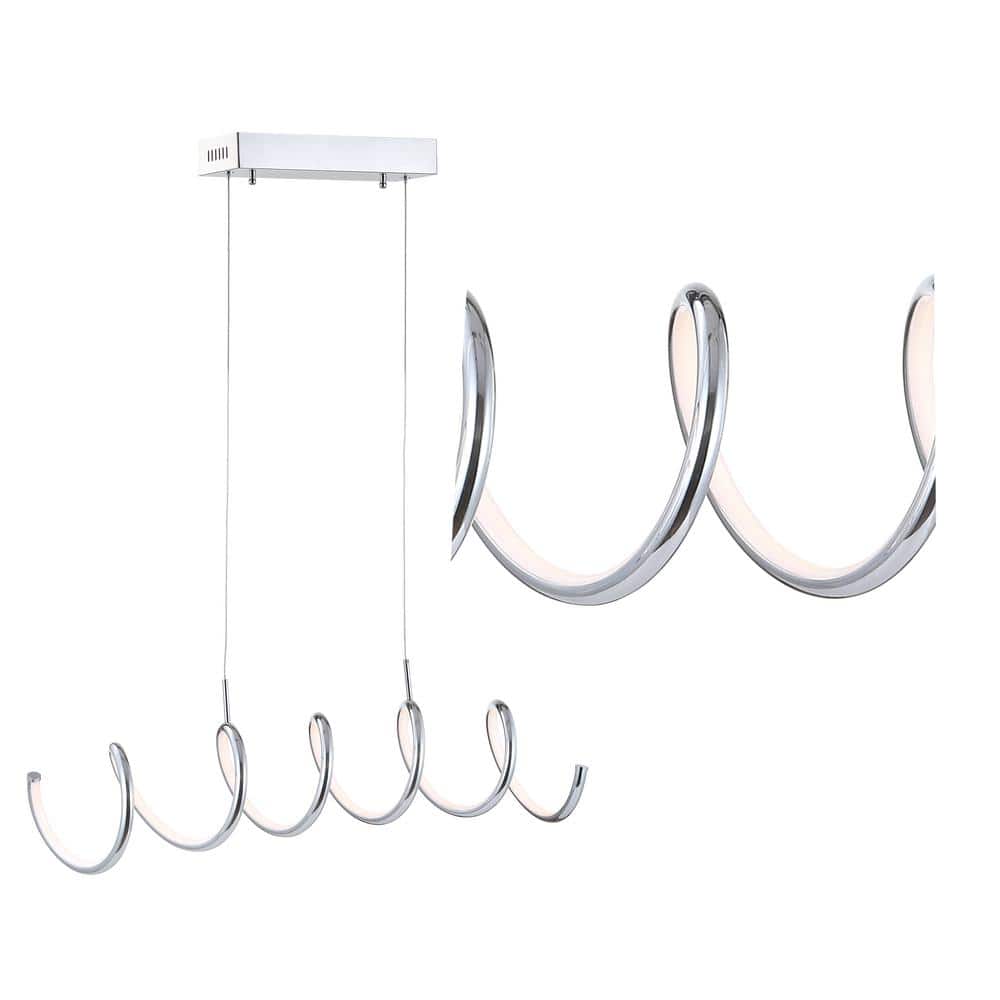 Ali 31" Chrome LED Linear Pendant Light