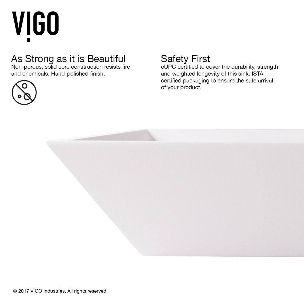Elegant White Acrylic 18" Rectangular Vessel Bathroom Sink