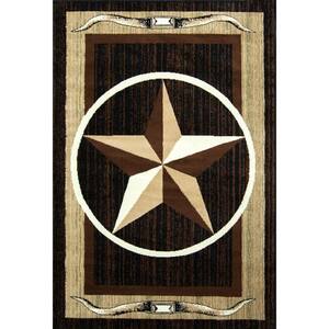 Nairobi Collection Brown 5 ft. x 7 ft. Lone Star Area Rug