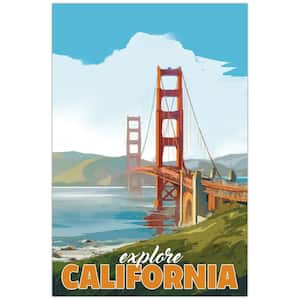36 in. x 24 in. "Golden Gate Gaze" Framed Free Floating Tempered Glass Country Art print Wall Art