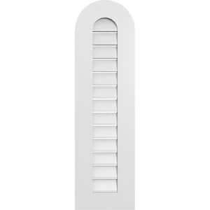 12 in. x 42 in. Round Top Surface Mount PVC Gable Vent: Functional with Standard Frame