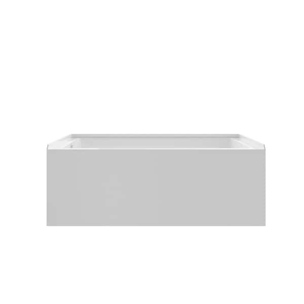 Manhattan-L 60 in. x 32 in. Freestanding Soaking Acrylic Bathtub,with drain 2 in. Gloss White