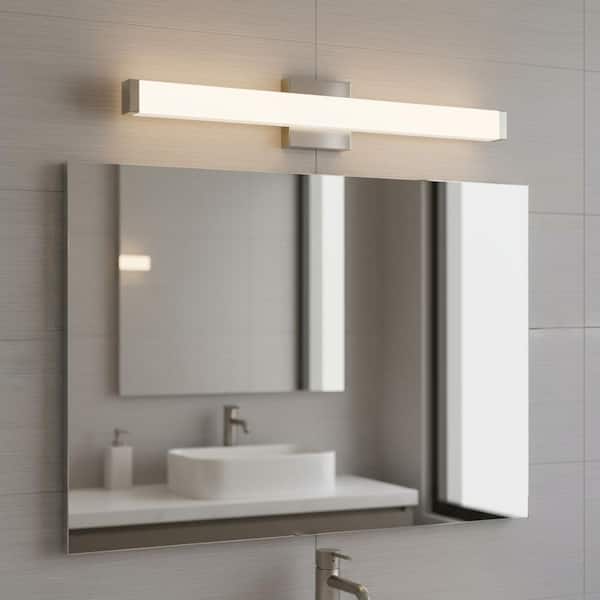 24 in. 1-Light 20W White Integrated LED Vanity Light, Modern Bathroom Wall Sconce Light Bar for Mirror and Makeup